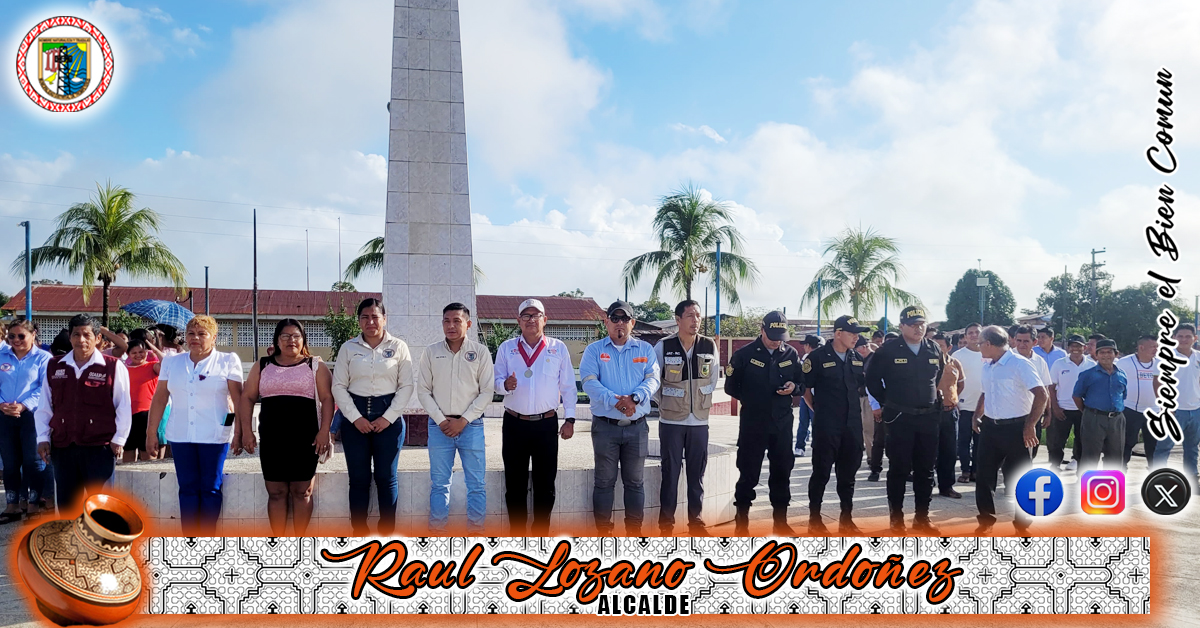 Izamiento del Pabellón Nacional en el Distrito de Trompeteros Reafirma el Compromiso Cívico y Patriótico
