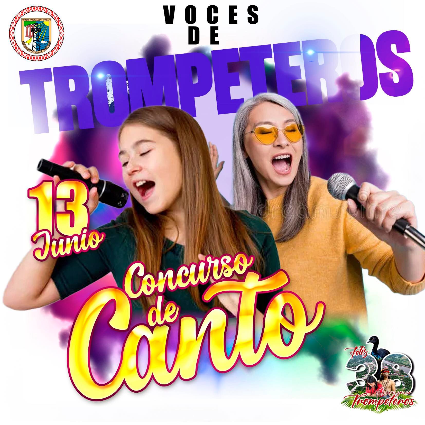 ¡Concurso de Canto por el 38° Aniversario del Distrito de Trompeteros!