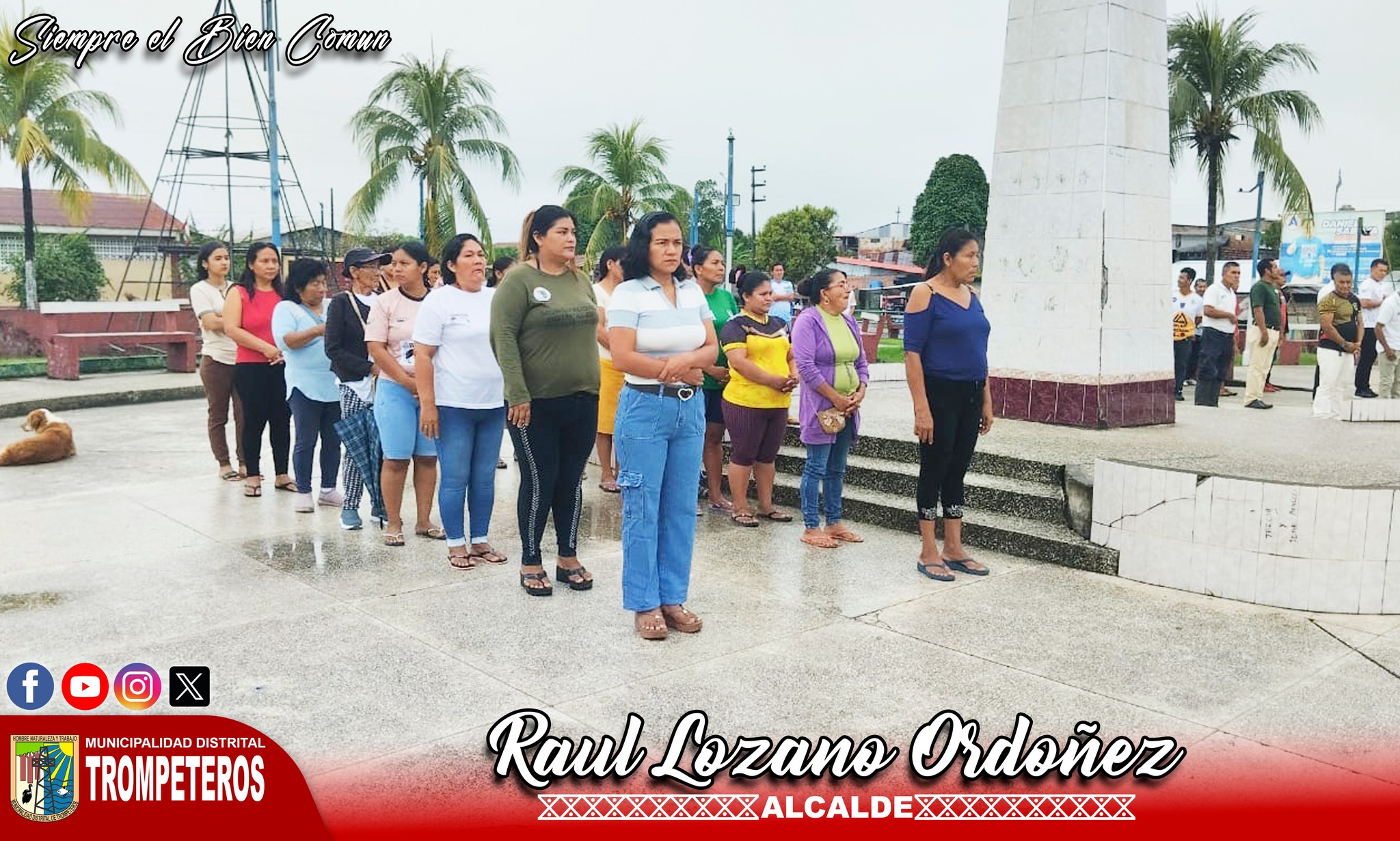 IZAMIENTO DEL PABELLÓN NACIONAL FORTALECE EL SENTIDO CÍVICO EN VILLA TROMPETEROS