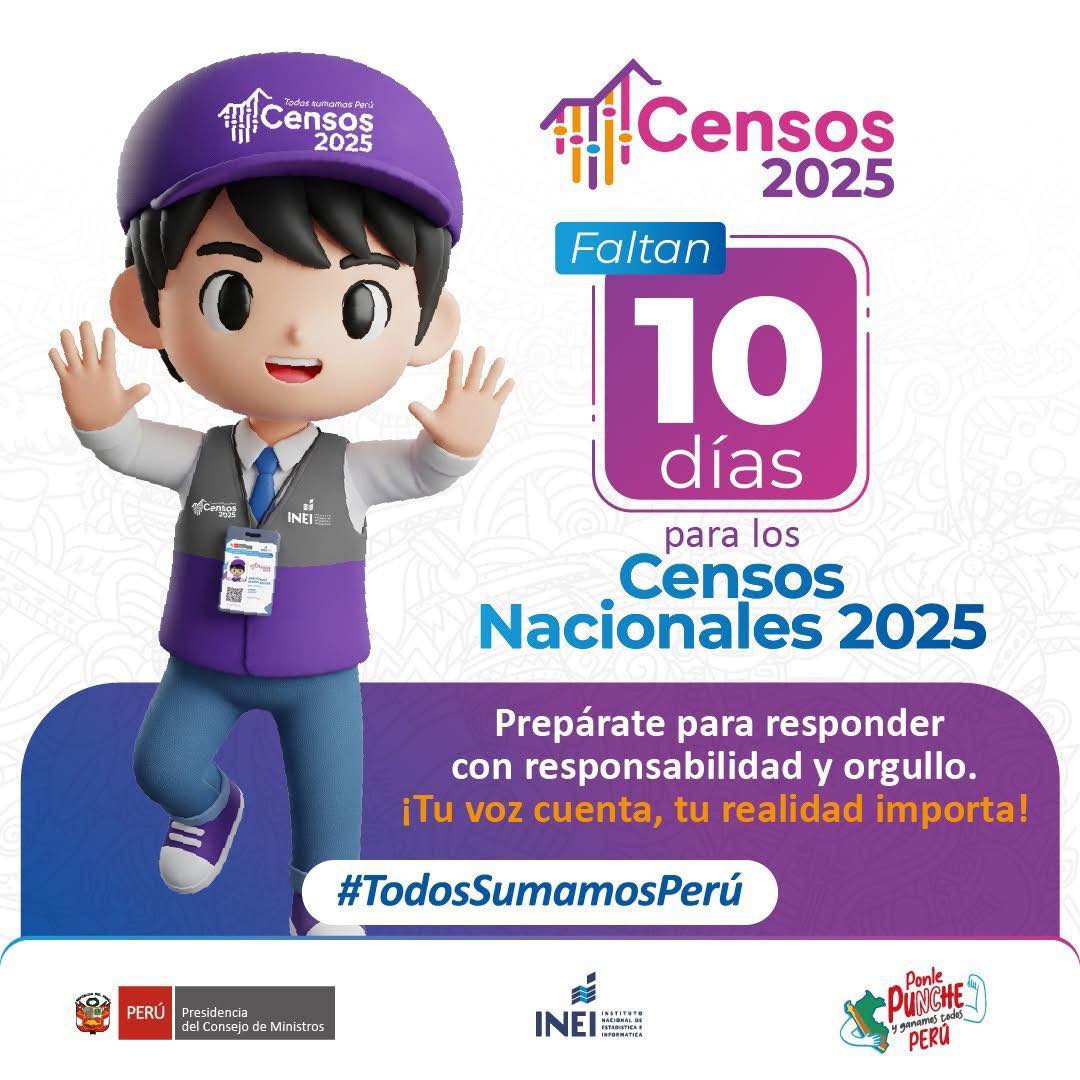 INEI anuncia que el Censo Nacional 2025